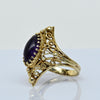 Scrollwork Amethyst 14K Ring