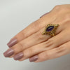 Scrollwork Amethyst 14K Ring