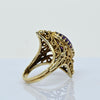 Scrollwork Amethyst 14K Ring