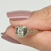 Antique Art Deco 0.45ct Old Mine Cut Diamond Engagement Ring 14k