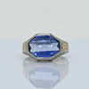 Antique Art Deco Synthetic Spinel Ring with Ccrollwork