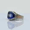 Antique Art Deco Synthetic Spinel Ring with Ccrollwork