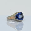 Antique Art Deco Synthetic Spinel Ring with Ccrollwork