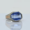 Antique Art Deco Synthetic Spinel Ring with Ccrollwork