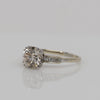 Circa 1930's Art Deco 18K White Gold Over 2Ct Old Mine Cut Diamond Ring