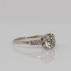 Circa 1930's Art Deco 18K White Gold Over 2Ct Old Mine Cut Diamond Ring