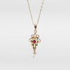 Ostby Barton Ruby Pearl Lavalier Pendant Necklace