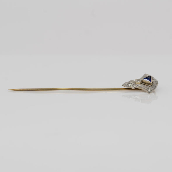 Antique Stick Pin Synthetic Sapphire