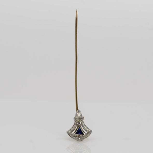 Antique Stick Pin Synthetic Sapphire