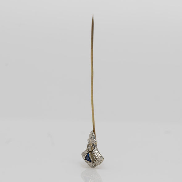 Antique Stick Pin Synthetic Sapphire