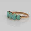 Antique Victorian Five-Stone Turquoise Ring with Talon Prongs in Yellow Gold