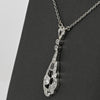 Art Deco Style Diamond Drop Pendant 18k White Gold Necklace