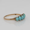 Victorian Turquoise 5 Stone Yellow Gold Ring