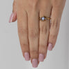 Vintage Moonstone & Diamond Bypass Yellow Gold Ring