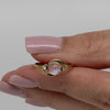 Vintage Moonstone & Diamond Bypass Yellow Gold Ring