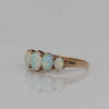 Victorian Turquoise 5 Stone Ring with Talon Prongs in Yellow Gold