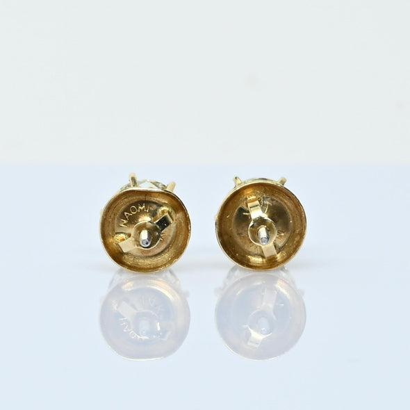 2.60ctw Natural Diamond Round Brilliant VS 14k Gold Screw Back Stud Earrings