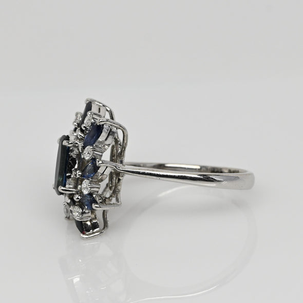 14K Sapphire and Diamond Cocktail Ring