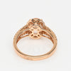 Morganite Oval Diamond Halo 14K Rose Gold Split Shank Ring
