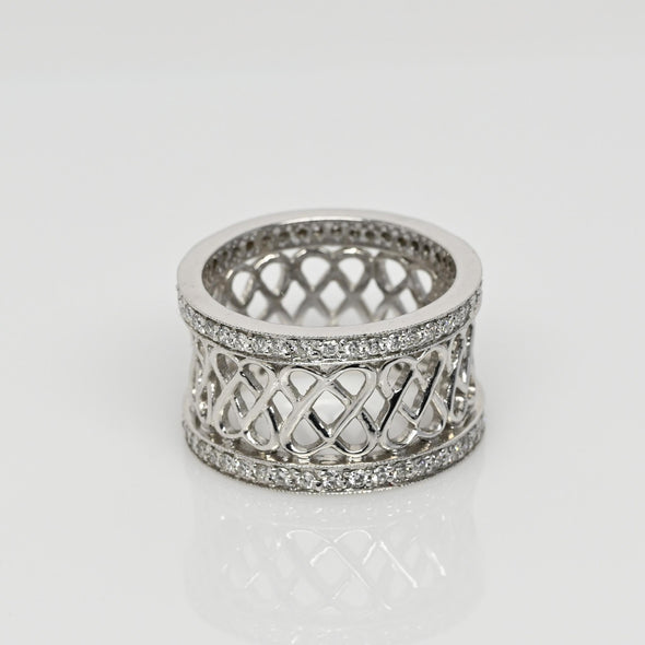 Modern Chunky Diamond Eternity Band in 18K White Gold