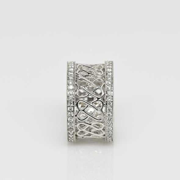 Modern Chunky Diamond Eternity Band in 18K White Gold