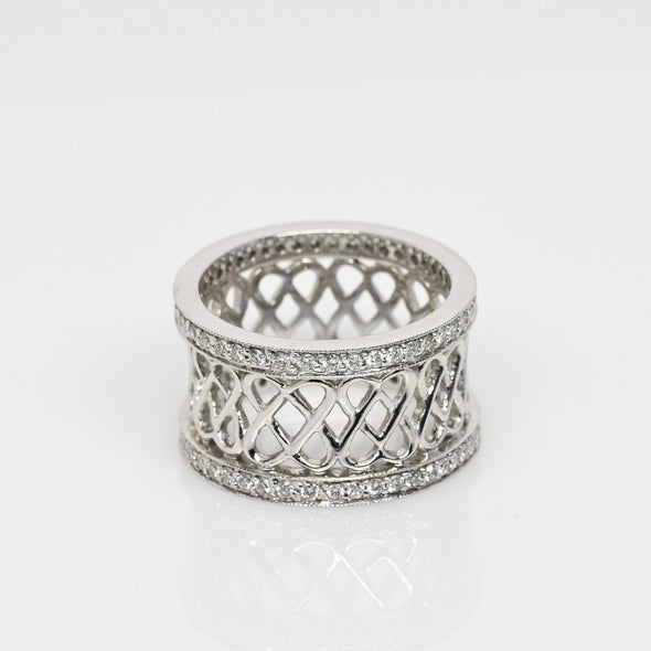 Modern Chunky Diamond Eternity Band in 18K White Gold