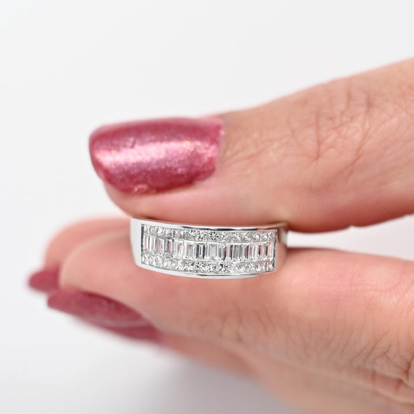 1.4cttw Baguette & Princess Cut Anniversary Band