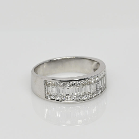 1.4cttw Baguette & Princess Cut Anniversary Band