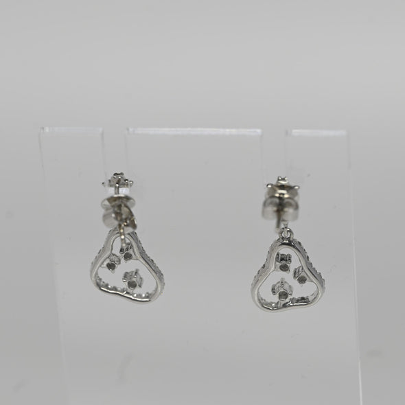 Diamond Dangle 18k White Gold Earrings