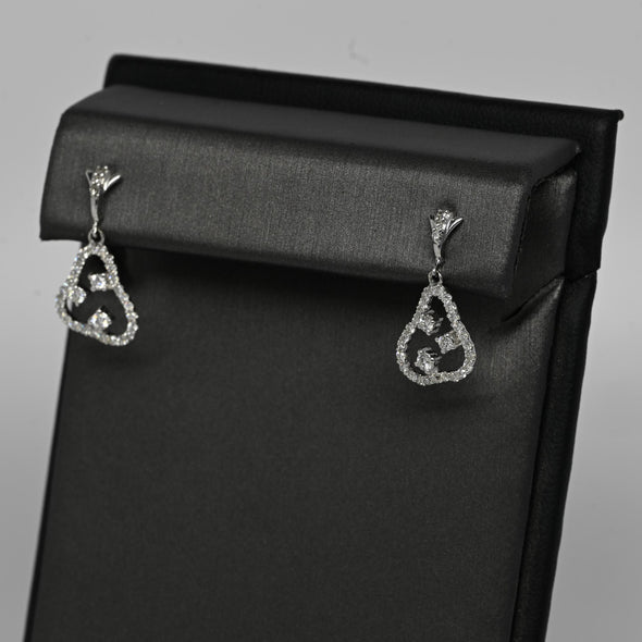 Diamond Dangle 18k White Gold Earrings