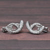 1ctw Diamond Pave "6" 14k White Gold Lever Back Earrings