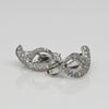 1ctw Diamond Pave "6" 14k White Gold Lever Back Earrings