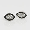 1ctw Black & White Diamond Navette / Eye 10k White Gold Earrings