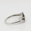 Tri Color White, Blue, Brown Diamond Bypass 14k White Gold Ring