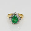 2.7ctw Emerald Pear & Diamond 14k Yellow Gold Cluster Ring