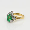 2.7ctw Emerald Pear & Diamond 14k Yellow Gold Cluster Ring