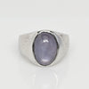 16.2ct Purple Blue Star Sapphire Cabochon 14k White Gold Ring