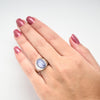 16.2ct Purple Blue Star Sapphire Cabochon 14k White Gold Ring