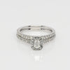 1cttw Emerald Cut Diamond Halo 14k White Gold Wedding Set