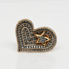 3.85ctw Diamond Pave Heart & Star 18K Black & Rose Gold Pendant