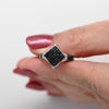 1.4ctw Black & White Diamond Pave 18k White Gold Ring