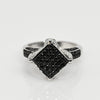 1.4ctw Black & White Diamond Pave 18k White Gold Ring