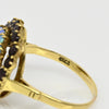 Vintage Garnet Opal Double Halo 18k Gold Ring