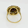 Vintage Garnet Opal Double Halo 18k Gold Ring