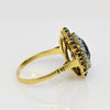 Vintage Garnet Opal Double Halo 18k Gold Ring