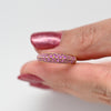 Pink Sapphire Pave Knife Edge Anniversary Band 18k Gold Ring