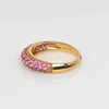 Pink Sapphire Pave Knife Edge Anniversary Band 18k Gold Ring