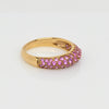 Pink Sapphire Pave Knife Edge Anniversary Band 18k Gold Ring