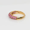 Pink Sapphire Pave Knife Edge Anniversary Band 18k Gold Ring