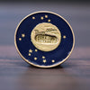 1969 Tiffany &Co Buzz Aldrin Moon Landing Commemorative Blue Enamel 14K Gold Pin